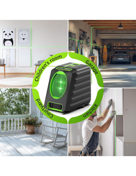 Nivel láser autolevelante Huepar BOX-1G 150ft verde 360
