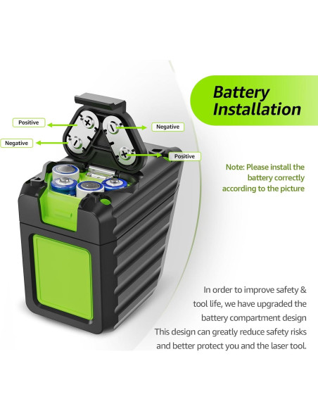 Nivel láser autolevelante Huepar BOX-1G 150ft verde 360