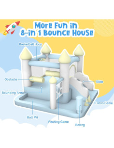 Casa Inflable de Rebote 8 en 1 Ninghaovov para Niños 2