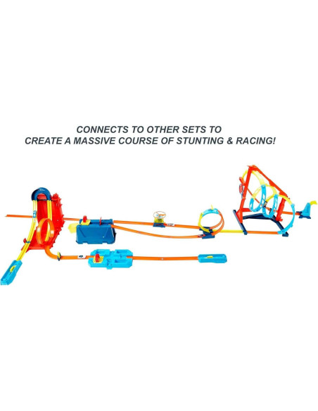 Conjunto de pista Hot Wheels + 10 camiones a escala 1:64