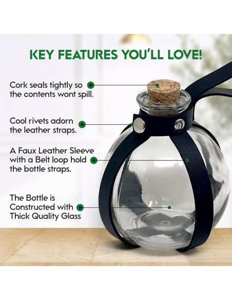 Botella de Poción de Vidrio Cosmic Chameleon 1L con Corcho