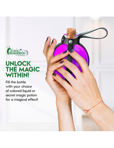 Botella de Poción de Vidrio Cosmic Chameleon 1L con Corcho