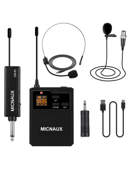 Sistema de micrófono lavalier inalámbrico MICNAUX X-108 80m