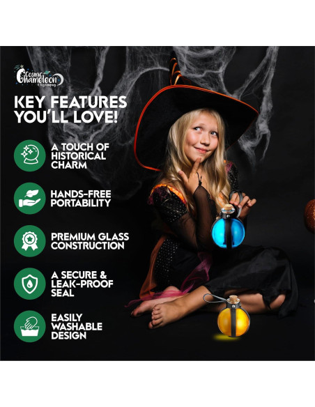 Botella de Poción de Vidrio Cosmic Chameleon 1L con Corcho