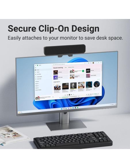 Altavoces Inwa MZ-631 USB para Computadora con Clip y Bajo Mejorado