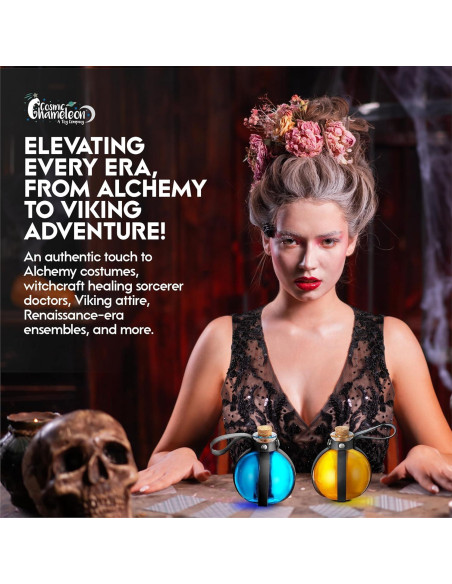 Botella de Poción de Vidrio Cosmic Chameleon 1L con Corcho