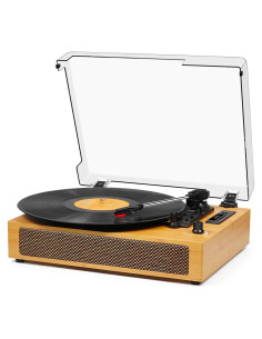 Reproductor de Vinilo Vintage Bluetooth TANLANIN TE-2019-YL Amarillo