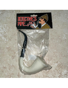 Pipa Sherlock Holmes de Plástico Marfil - Morris Costumes 2