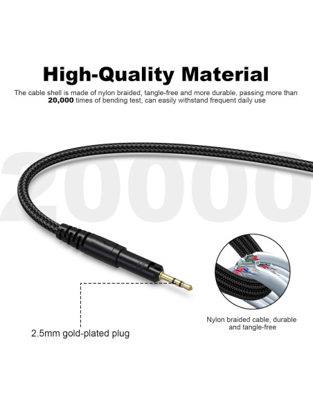 Cable de audio USB C a 2.5mm Puiixur para auriculares Audio Technica