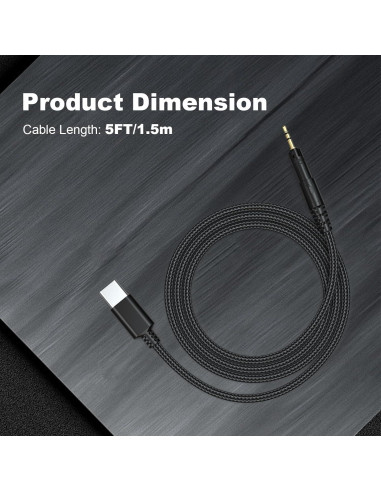Cable de audio USB C a 2.5mm Puiixur para auriculares Audio Technica