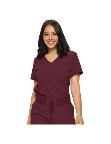 Blusa de Scrubs para Mujeres Monarch Uniforms Burdeos X-Pequeño