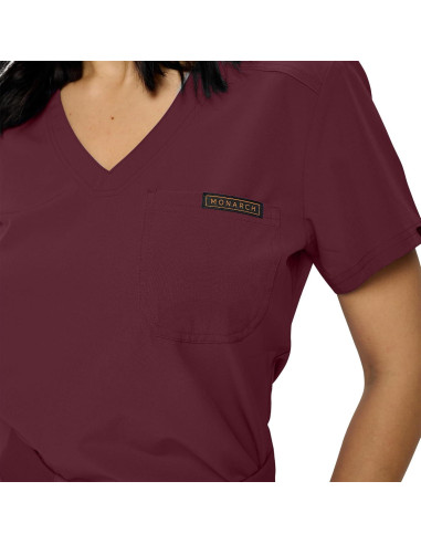 Blusa de Scrubs para Mujeres Monarch Uniforms Burdeos X-Pequeño