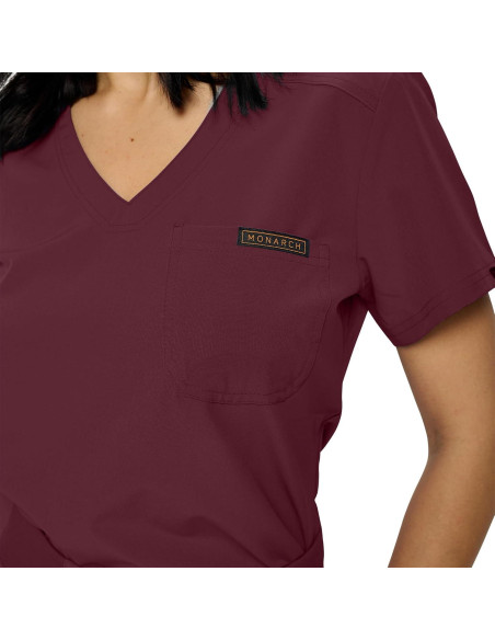 Blusa de Scrubs para Mujeres Monarch Uniforms Burdeos X-Pequeño