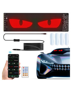 Ojos LED Dienspeak 35x10cm para Parabrisas de Coche, Control Remoto