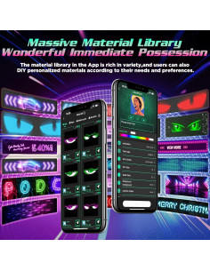 Ojos LED Dienspeak 35x10cm para Parabrisas de Coche, Control Remoto 2