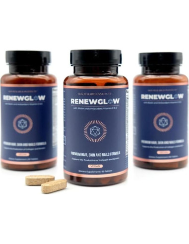 Suplemento de Biotina Renewglow 5000mcg para Cabello y Piel