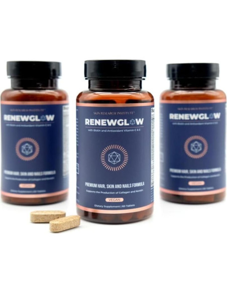 Suplemento de Biotina Renewglow 5000mcg para Cabello y Piel