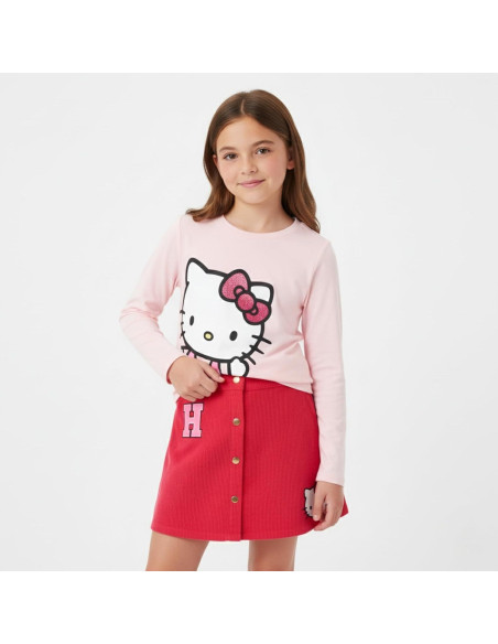 Conjunto Hello Kitty para Niñas Grandes - Camiseta y Falda de Pana