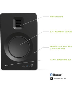 Altavoz Kanto TUK Estantería 5.25" Bluetooth DAC USB Negro 2