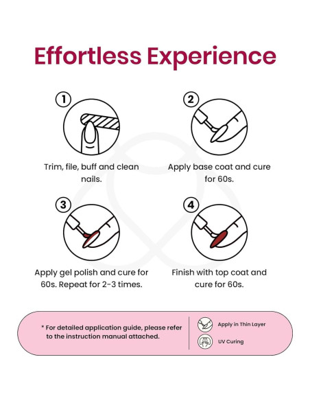 Set de Esmalte de Gel Beetles 6 Colores Berry Merlot 7.5ml