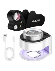 Lupa de Joyero JARLINK 30X 60X con Luz LED y UV - 2 Pack