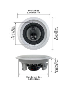 Par de Altavoces de Techo 6.5" 3 Vías Goldwood CSic63 Blanco 2