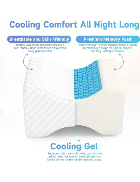 Almohada para Rodillas CloudBliss Grande Refrigerante Espuma
