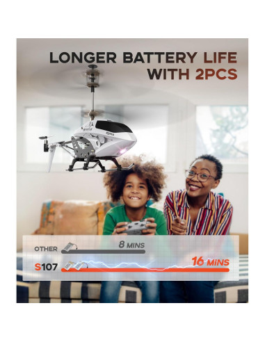 Helicóptero RC SYMA S107H con 2 Baterías y 16 Min de Vuelo
