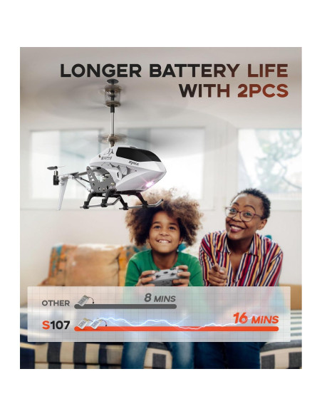 Helicóptero RC SYMA S107H con 2 Baterías y 16 Min de Vuelo