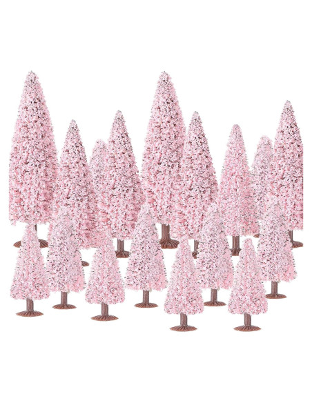 20 Árboles de Modelo de Navidad Skylety 5.5-12 cm Rosa