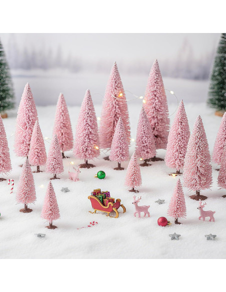 20 Árboles de Modelo de Navidad Skylety 5.5-12 cm Rosa
