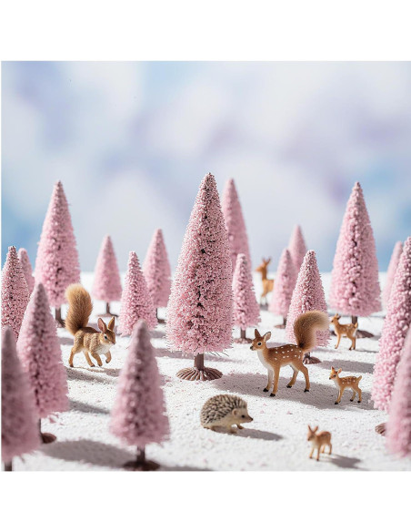 20 Árboles de Modelo de Navidad Skylety 5.5-12 cm Rosa