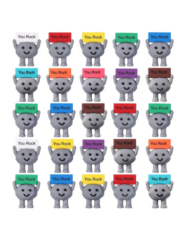 Gejoy 10 Mini Juguetes de Piedra Motivacionales de Goma