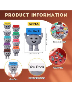 Gejoy 10 Mini Juguetes de Piedra Motivacionales de Goma 2