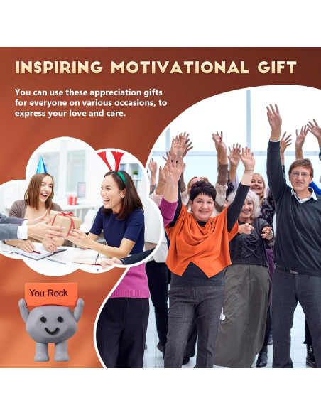 Gejoy 10 Mini Juguetes de Piedra Motivacionales de Goma