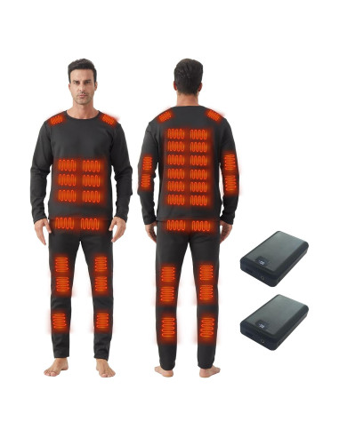 Conjunto Térmico Calentado para Hombres - 42 Zonas Calor - 2 Baterías 16000mAh