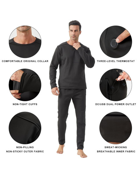 Conjunto Térmico Calentado para Hombres - 42 Zonas Calor - 2 Baterías 16000mAh