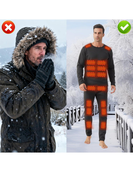 Conjunto Térmico Calentado para Hombres - 42 Zonas Calor - 2 Baterías 16000mAh