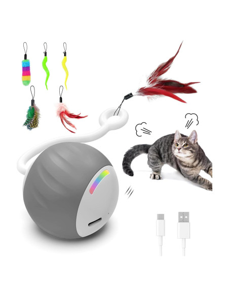 Juguete Interactivo para Gatos GOGODOGYA Bola con Luz LED