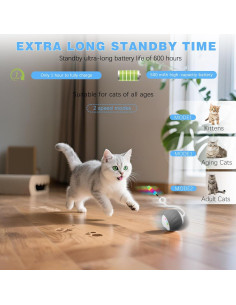 Juguete Interactivo para Gatos GOGODOGYA Bola con Luz LED 2