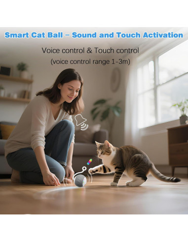 Juguete Interactivo para Gatos GOGODOGYA Bola con Luz LED