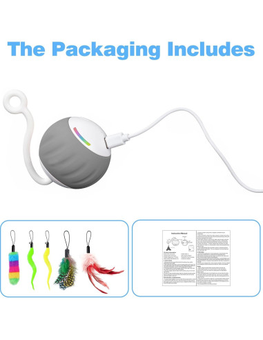 Juguete Interactivo para Gatos GOGODOGYA Bola con Luz LED