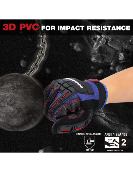 Guantes de Trabajo WORKPRO Medianos con Protección de Impacto