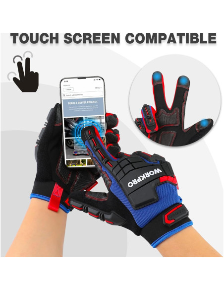 Guantes de Trabajo WORKPRO Medianos con Protección de Impacto