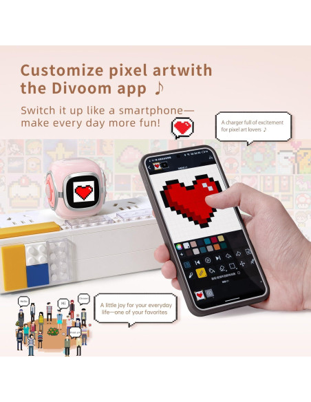 Cargador Divoom Dipow 35W USB-C Rápido GaN Rosa