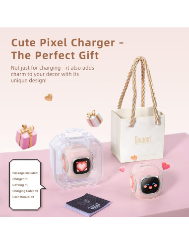 Cargador Divoom Dipow 35W USB-C Rápido GaN Rosa