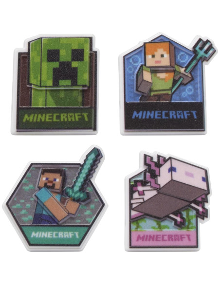 DecoPac Anillos para Cupcakes Minecraft - 24 Adornos 3D