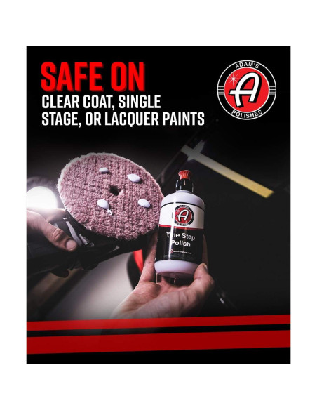Pulidor de un paso Adam 340g - Seguro para pintura y laca