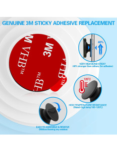 Adhesivos Repuestos 3M para Soporte de Teléfono VOLPORT - 8 Piezas 2