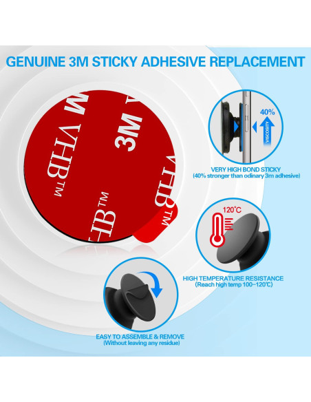 Adhesivos Repuestos 3M para Soporte de Teléfono VOLPORT - 8 Piezas